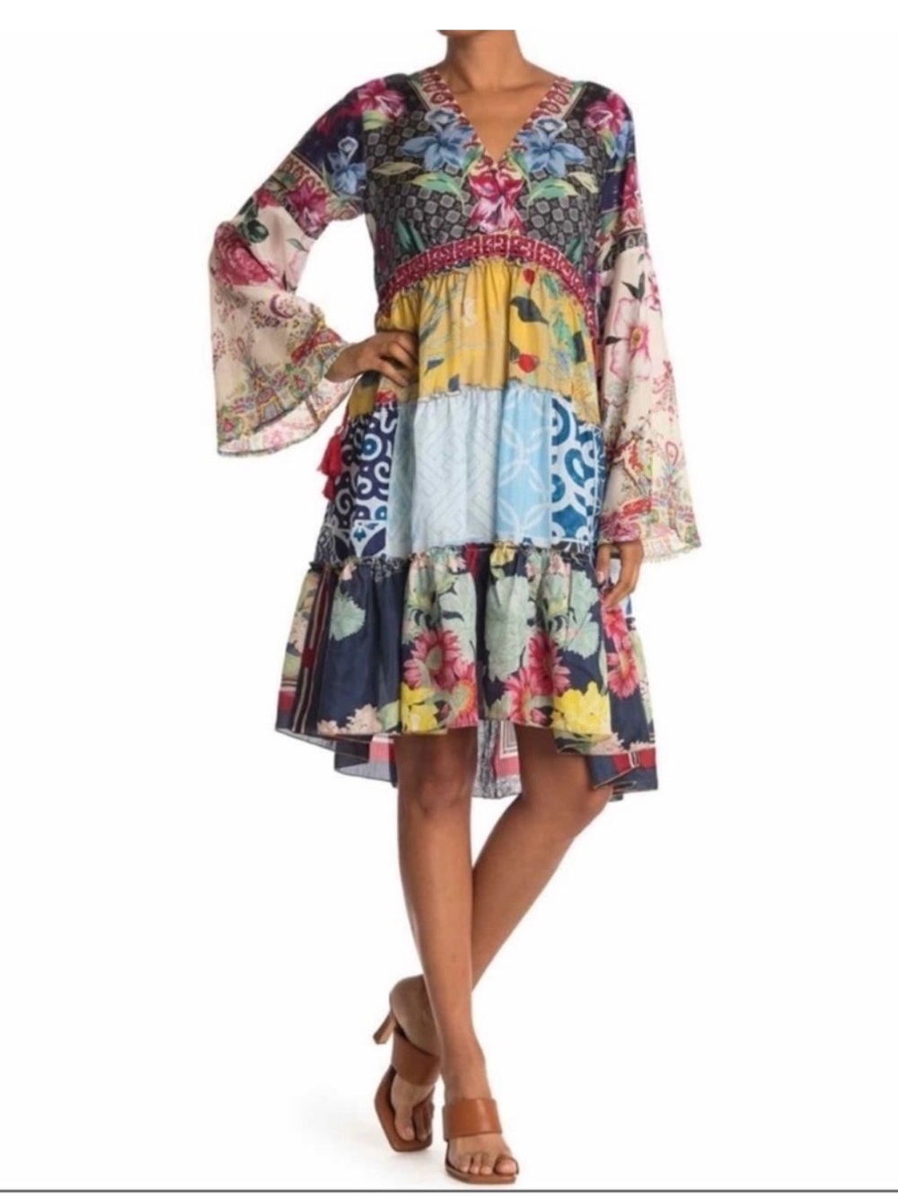 JOHNNY WAS DUNAS MIDI DRESS XXL